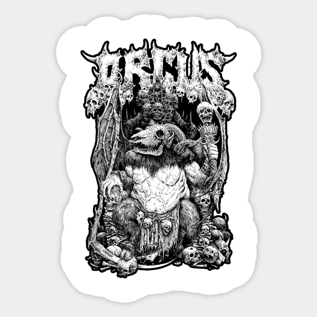 Orcus (Alt Print) Sticker by Miskatonic Designs